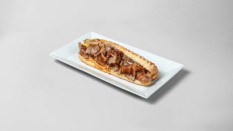 Sandwich βρώμικο γύρος χοιρινός
